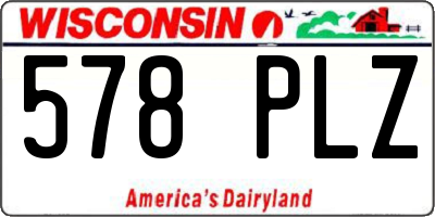 WI license plate 578PLZ