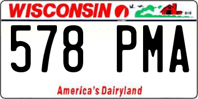WI license plate 578PMA