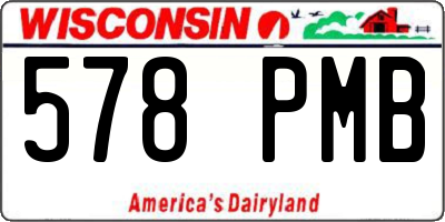 WI license plate 578PMB