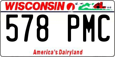 WI license plate 578PMC