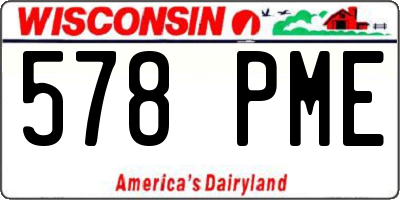 WI license plate 578PME