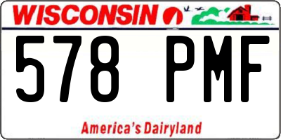WI license plate 578PMF
