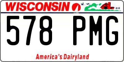 WI license plate 578PMG