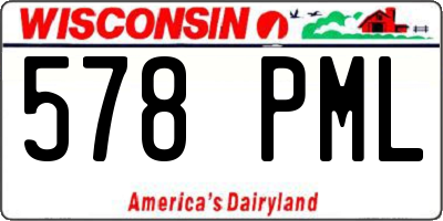 WI license plate 578PML