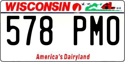 WI license plate 578PMO