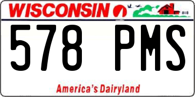WI license plate 578PMS
