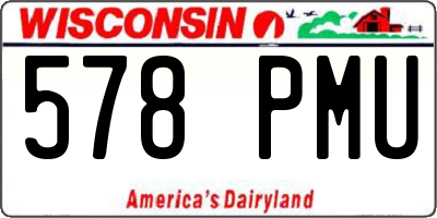 WI license plate 578PMU