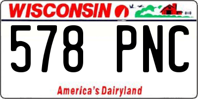 WI license plate 578PNC