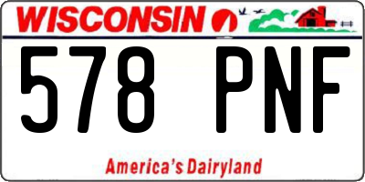 WI license plate 578PNF