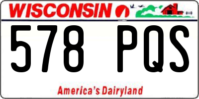 WI license plate 578PQS