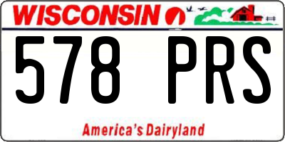 WI license plate 578PRS