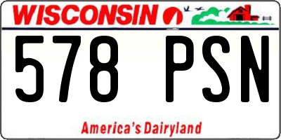 WI license plate 578PSN