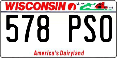WI license plate 578PSO