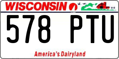 WI license plate 578PTU