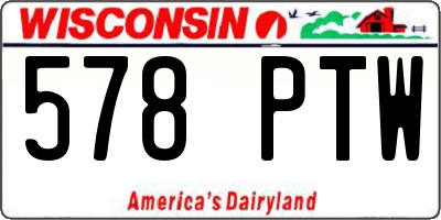 WI license plate 578PTW