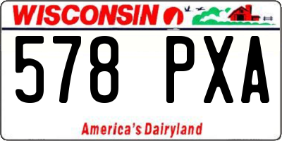 WI license plate 578PXA