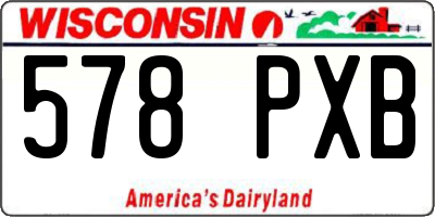 WI license plate 578PXB