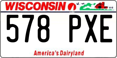 WI license plate 578PXE