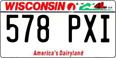 WI license plate 578PXI