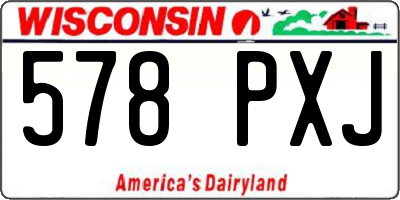 WI license plate 578PXJ