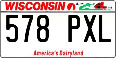 WI license plate 578PXL