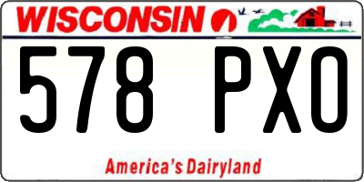 WI license plate 578PXO