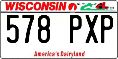 WI license plate 578PXP