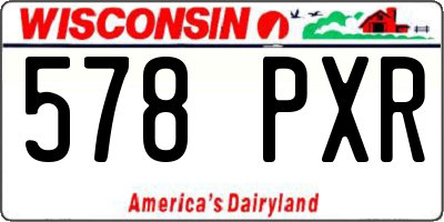 WI license plate 578PXR