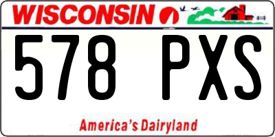 WI license plate 578PXS