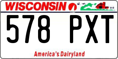 WI license plate 578PXT