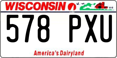 WI license plate 578PXU