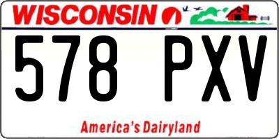 WI license plate 578PXV