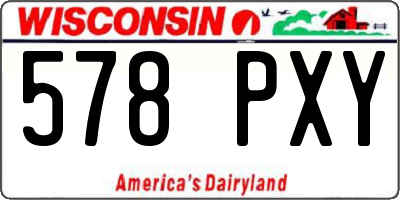 WI license plate 578PXY