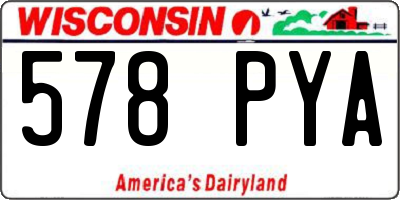 WI license plate 578PYA