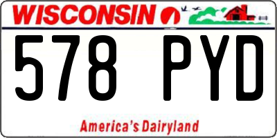 WI license plate 578PYD