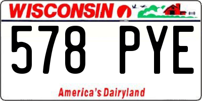 WI license plate 578PYE