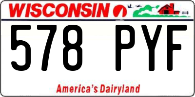 WI license plate 578PYF