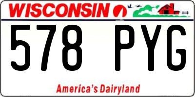 WI license plate 578PYG