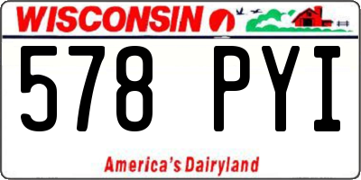 WI license plate 578PYI