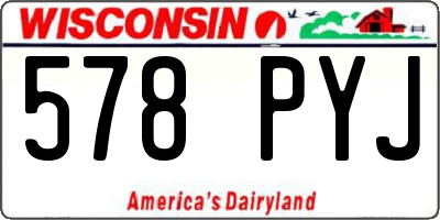 WI license plate 578PYJ