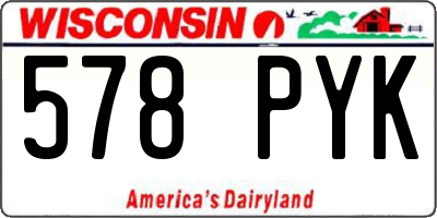 WI license plate 578PYK