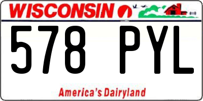 WI license plate 578PYL