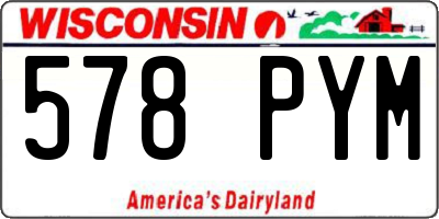 WI license plate 578PYM