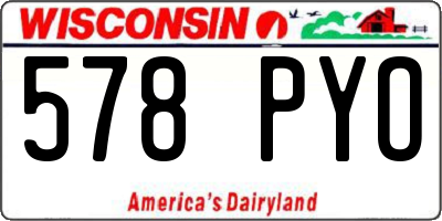 WI license plate 578PYO