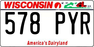 WI license plate 578PYR