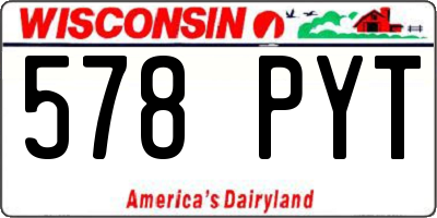 WI license plate 578PYT