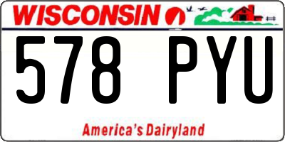 WI license plate 578PYU