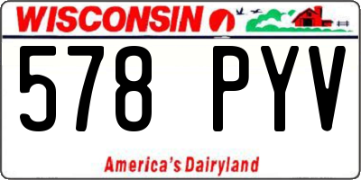 WI license plate 578PYV