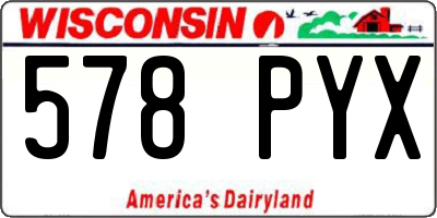 WI license plate 578PYX