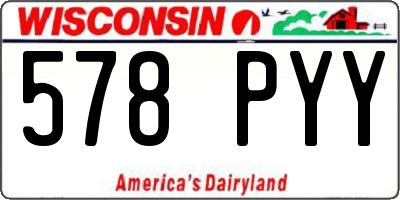 WI license plate 578PYY